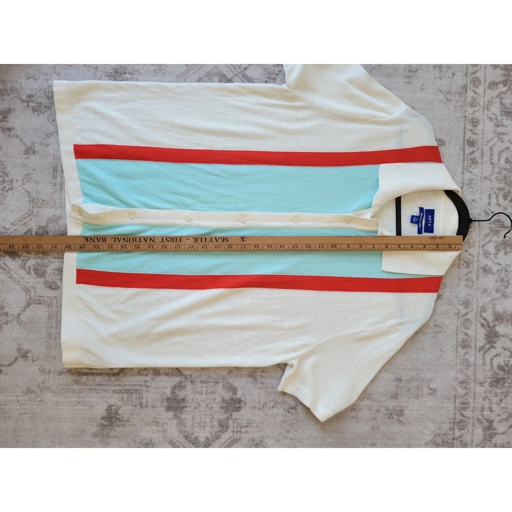 Apt. 9 Colorblock Short Sleeve Button-Up‎ Sweater – Men's XL